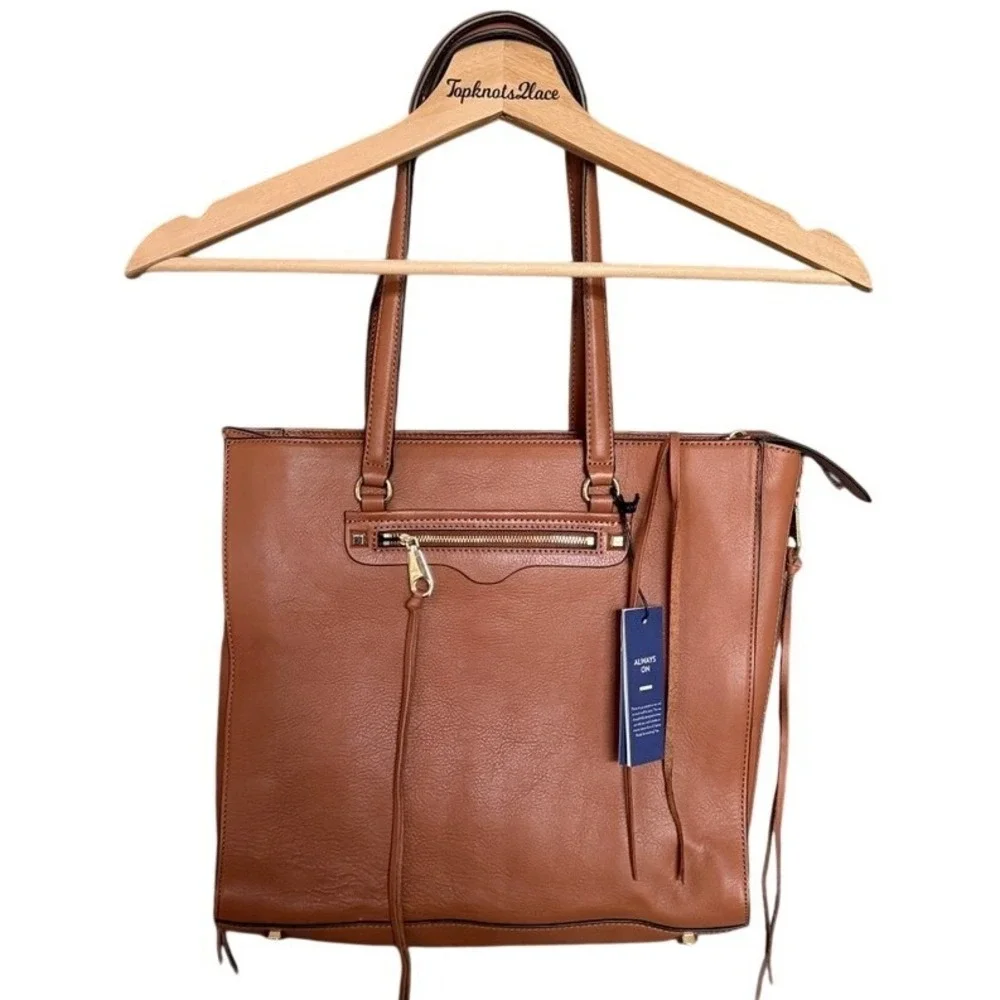 Rebecca Minkoff Always on Side Zip Regan Tote in Almond Brown NWT